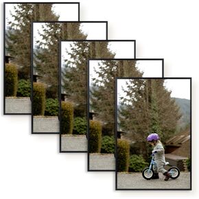 Frametory, 12x18 Aluminum Poster Frame, Acrylic Glass Front, Thin Metal Picture Frame for 12 x 18-Inch Prints, Wall Mount Silver Frames (1 Pack)