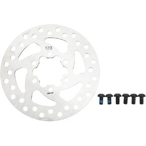 Electric Scooter Disc Brake, 120mm 6 Holes Stainless Steel with 6 Screws Scooter Disc Brake Rotor Disc Brake Lining Pads for Replacement Accessories
