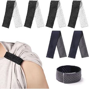 6 pcs Jersey Sleeve Bands, Soccer Softball Sleeve Ties Extended Adjustable Shirt Sleeve Straps Roll Up Holders Sleeve Clips for Loop Fasteners Shirts Sports Accessory