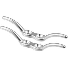 X AUTOHAUX 2Pcs 2-1/2 Inch Stainless Steel Flagpole Cleat Hook Boat Deck Cleats Rope Cleat Handle Universal for Marine Boat Ship