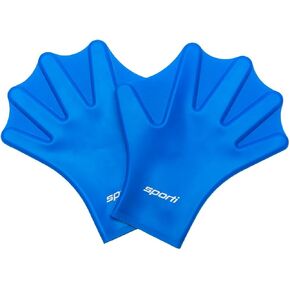 Sporti Swimming Aquatic Gloves, Silicone Training Gloves, Water Resistance Webbed Gloves for Swimming, Diving, Water Aerobics