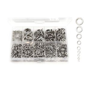 cSeao 1150pcs M2 M2.5 M3 M4 M5 M6 M8 M10 M12 Spring Split Lock Washers, 304 Stainless Steel
