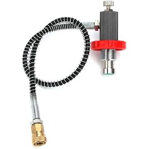 Scuba Tank Refill Adapter for PCP，Paintball CO2 HPA Tank Compressed Air DIN Valve Adapter with 8mm Quick Disconnect， 24" Charging Hose for PCP，300bar/4500psi High Pressure