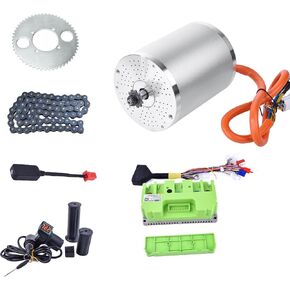 Electric Brushless Motor Kit 48V 2000W 4300RPM, 48V Mid Drive Motor with BLDC Controller 80A, Electrit Motor Kit for Go Kart Scooter Ebike DIY Part Conversion Kit