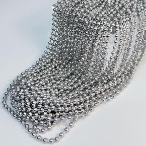 Size #10 Beaded Ball Chain 4.5mm - 50 Feet & 10pcs Connector Clasps for Replace or Fix Broken Roller Shades & Vertical Window Blinds Cord (304 Stainless Steel)