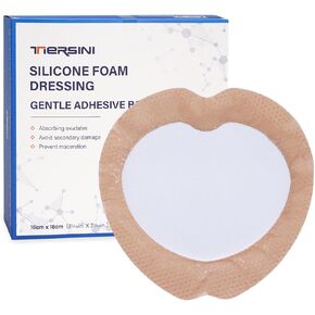 Silicone Foam Dressing 3"x3", Waterproof Silicone Wound Care Bandage, Soft Wound Dressing for Bed Sores Ulcers