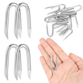 30 PCS 3.8mm Steel Wire Fencing Staples, 2 Inch Galvanized U-Shaped Fastening Nails for Fence or Wire Mesh