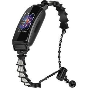 FitTurn Compatible With Fitbit Inspire 2/Inspire HR/Inspire/Ace 3/Ace 2 Band, Inspire 2 Bling Band, Inspire HR Band with Diamond Crystal Metal Bling Replacement Strap Band for Fitbit Inspire/Inspire 2/Inspire