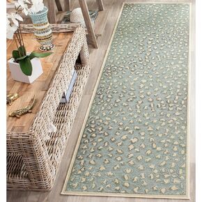 سجادة منطقة SAFAVIEH Paradise Collection - 8 × 10 بوصة، بيج وبني، تصميم فيسكوز مطبوع على شكل حيوانات، مثالية للمناطق ذات حركة المرور العالية في غرفة المعيشة وغرفة النوم (PAR84-303)