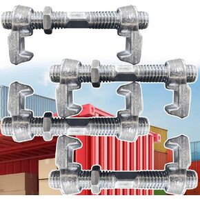 4 Pack Shipping Container Bridge Fitting Clamp/ 280 mm Galvanized Screw Clamp by Container Nut/Rail Shipping Container Accessories Wheels Kit/to Connect Shipping Containers Together…