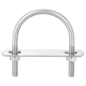 uxcell Round U-Bolts, 4 Sets 114mm(4.49") Inner Width 141mm Length M8 304 Stainless Steel U Clamp Bolt with Nuts and Plates, for Boat Trailer