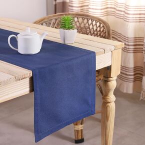 Dinner Decoration Summer Table Runner - 14x72 inches Cotton Solid Plain Cloth Table Runner for Dining Table Party Easter Decor Gifts Holiday - White
