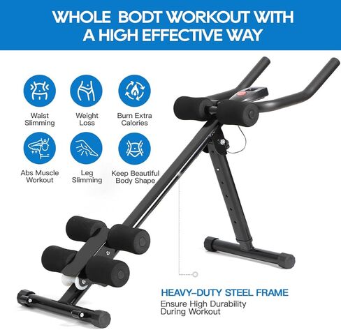 Panana Fitness ab Machine AB Workout Equipment Adjustable ab Trainer Foldable Ab Waist Trainer for Stomach Workout Exercise Home Gym in Kuwait