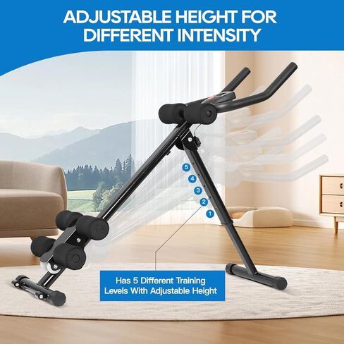 Panana Fitness ab Machine AB Workout Equipment Adjustable ab Trainer Foldable Ab Waist Trainer for Stomach Workout Exercise Home Gym in Kuwait