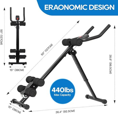 Panana Fitness ab Machine AB Workout Equipment Adjustable ab Trainer Foldable Ab Waist Trainer for Stomach Workout Exercise Home Gym in Kuwait