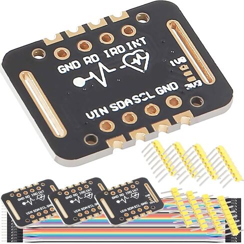 MAX30102 وحدة استشعار معدل ضربات القلب وكشف النبض ولوحة كشف تركيز الأكسجين في الدم مع كابل متوافق مع Arduino لـ STM32، حزمة من 4 in Kuwait