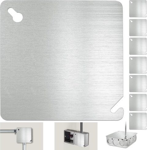 4x4 Metal Electrical Box Cover Plates, 4 Pcs Electric Junction Box Cover Plate, Square Flat Blank Electric Box Panel Cover, 4 Inch Galvanized Steel Metal Corrosive Resistant Cover For Electrical Boxes in Saudi Arabia