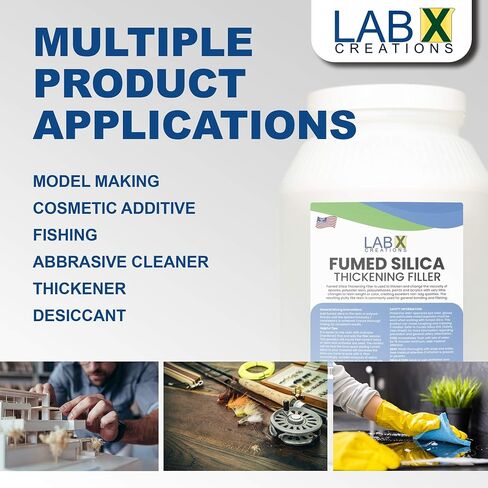 LXC FUMED SILICA مسحوق أبيض فائق القوة، 1 جالون للإيبوكسي، البوليستر، راتنج الألياف الزجاجية، لاصق، أنظمة الطلاء، عامل سماكة، مانع التسرب، سيليكون، محب للماء، ذبابة الصيد العائمة in Saudi Arabia