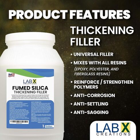 LXC FUMED SILICA مسحوق أبيض فائق القوة، 1 جالون للإيبوكسي، البوليستر، راتنج الألياف الزجاجية، لاصق، أنظمة الطلاء، عامل سماكة، مانع التسرب، سيليكون، محب للماء، ذبابة الصيد العائمة in Saudi Arabia