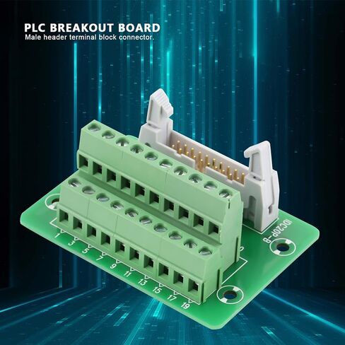 لوحة اندلاع PLC، IDC20P 20Pin لوحة اندلاع رأس ذكر DIN وحدة واجهة تثبيت السكك الحديدية وحدة كتلة طرفية موصل PLC واجهة مع قوس لـ PLC، Mitsubishi Servo in Saudi Arabia