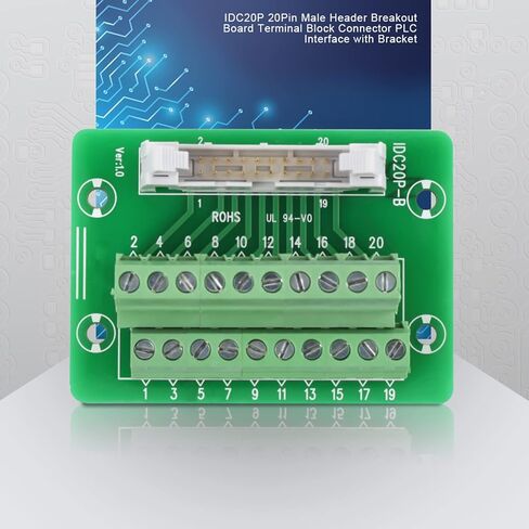 لوحة اندلاع PLC، IDC20P 20Pin لوحة اندلاع رأس ذكر DIN وحدة واجهة تثبيت السكك الحديدية وحدة كتلة طرفية موصل PLC واجهة مع قوس لـ PLC، Mitsubishi Servo in Saudi Arabia