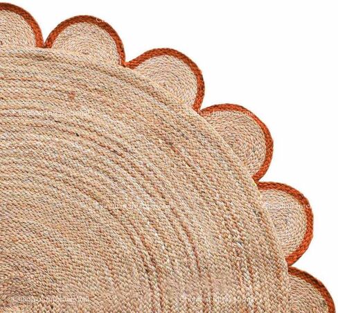 4x4, 5x5, 6x6,feet Natural Jute Scallop Round Rug, Floor Scalloped Edge Rug Braided Boho Eco Large Circular Handmade Area Rugs in Saudi Arabia
