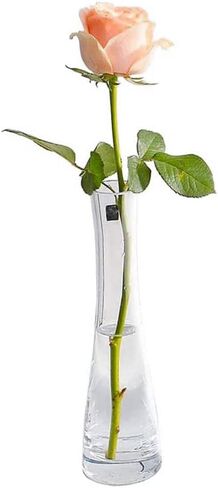 Erioctry Single Bud Vase Hand-Made Blown Art Bud Glass Vase Clear Glass Flower Vase Single Stem Vase Container for Home and Office Décor Centerpiece for Wedding Party Event in Kuwait