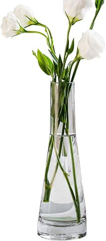 Erioctry Single Bud Vase Hand-Made Blown Art Bud Glass Vase Clear Glass Flower Vase Single Stem Vase Container for Home and Office Décor Centerpiece for Wedding Party Event in Kuwait