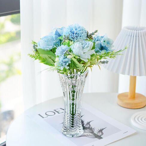 7.5 inch Clear Glass Vase Small Clear Crystal Flower Vase Modern Vase for Centerpieces Table Indoor Desk Home Decor Decorative Vase Gift for Women in Saudi Arabia