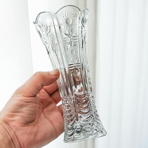 7.5 inch Clear Glass Vase Small Clear Crystal Flower Vase Modern Vase for Centerpieces Table Indoor Desk Home Decor Decorative Vase Gift for Women in Saudi Arabia