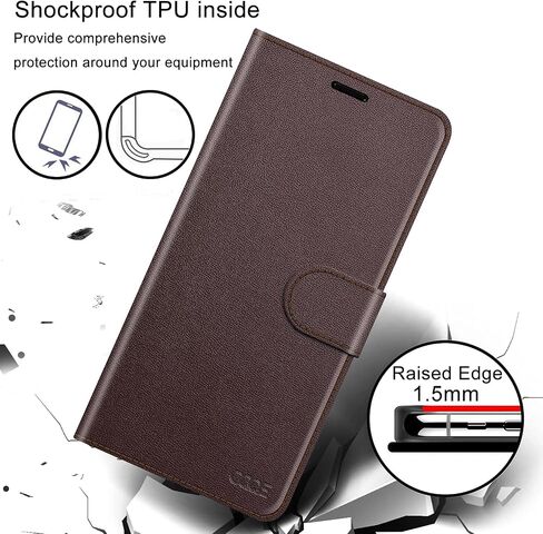 for Samsung Galaxy S9+ / S9 Plus 6.2" Wallet Case，Cowhide Genuine Leather Folio Flip Cover Shell Anti-Fall Shockproof TPU [RFID Blocking] Credit Card Holder [Kickstand Function] Folding,Men Blue in Saudi Arabia