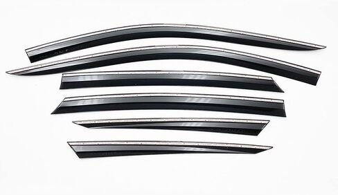 مجموعة أقنعة النافذة الواقية من المطر بشريط من AUTOCLOVER مكونة من 6 قطع لسيارة Honda Accord 2018 2019 2020 2021 2022 / عاكسات النوافذ، ظلال فتحات التهوية خارج القناة (كروم) in Kuwait