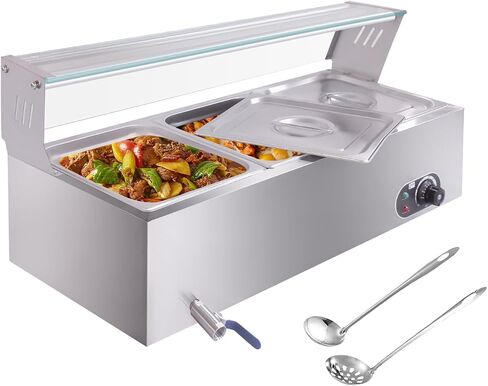 3-Pan Commercial Food Warmer, 36QT Stainless Steel Bain Marie Buffet Food Warmer Steam Table, Electric Countertop Warmer with Temperature Control for Catering Restaurant Party, 1500W in Saudi Arabia