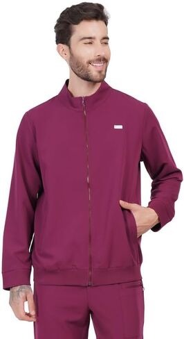 Scrub Jacket for Men Mock Neck, Regular Fit with 2 Pockets Super Soft Four-Way Stretch, Premium Medical/Health Care Uniform in Saudi Arabia
