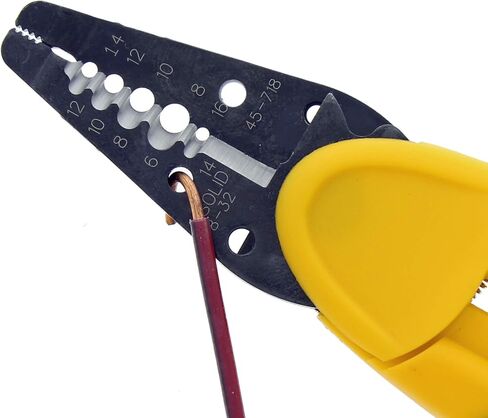 أداة تعرية على شكل حرف T منعكس حركي 45-715 من IDEAL Electrical - 10-18 AWG صلبة، 12-20 AWG مجدولة، أداة تعرية أسلاك مع مسند للإبهام، أنف كماشة، قفل منزلق، مقابض منسوجة in Saudi Arabia