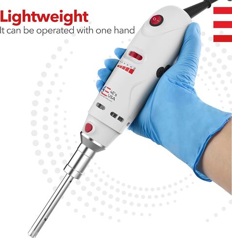 4E's USA جهاز تجانس محمول باليد مع حامل، مستوى 10 سرعات من 8000 إلى 30000 دورة في الدقيقة، مسبار 316L من الفولاذ المقاوم للصدأ 10 مم لعينة 1 مل إلى 250 مل، أقصى لزوجة 5000 مللي باسكال in Kuwait