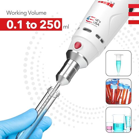 4E's USA جهاز تجانس محمول باليد مع حامل، مستوى 10 سرعات من 8000 إلى 30000 دورة في الدقيقة، مسبار 316L من الفولاذ المقاوم للصدأ 10 مم لعينة 1 مل إلى 250 مل، أقصى لزوجة 5000 مللي باسكال in Kuwait