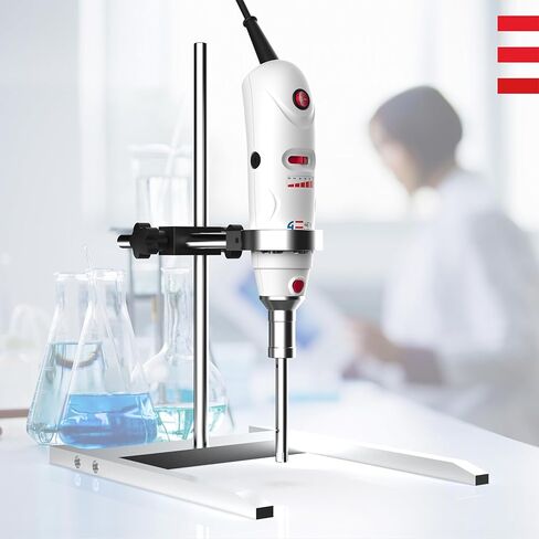 4E's USA جهاز تجانس محمول باليد مع حامل، مستوى 10 سرعات من 8000 إلى 30000 دورة في الدقيقة، مسبار 316L من الفولاذ المقاوم للصدأ 10 مم لعينة 1 مل إلى 250 مل، أقصى لزوجة 5000 مللي باسكال in Kuwait