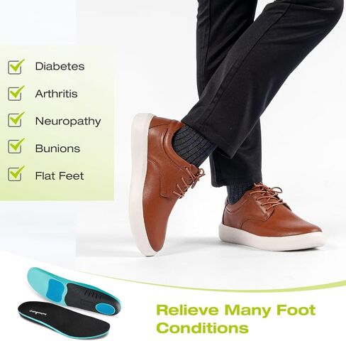 أحذية OrthoComfoot لتقويم العظام للرجال ذات عرض واسع عند أصابع القدم، أحذية أكسفورد جلدية مريحة لدعم قوس القدم لالتهاب اللفافة الأخمصية، أحذية مشي كاجوال لتقويم العظام لألم القدم والكعب in Kuwait