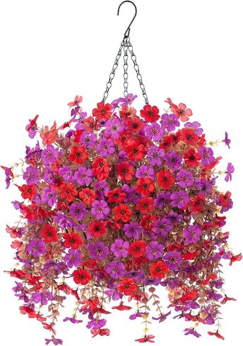 Autumn Artificial Fake Hanging Flowers Plants with Basket Fall Outdoor Decor,Faux Silk Colorful Daisy in Planter Boxwood No Fade Plastic Shrubs Decor Farmhouse Home Garden Thanksgiving(Yellow Brown) in Kuwait