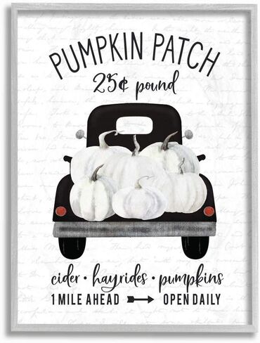 Stupell Industries Pumpkin Patch Farm Truck Sign Country Autumn Harvest, Designed by Lettered and Lined Wall Art, 30 x 40, Canvas in Saudi Arabia