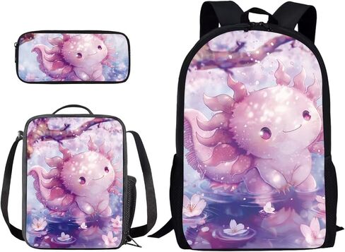 Xoenoiee Sea Turtle and Floral Pattern Back to School Backpack Set of 3 Pack Teens Primary Schoolbag Thermal Lunch Box Pencil Bag 3 in 1 for Boys Girls in Saudi Arabia