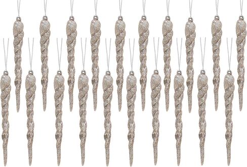 Christmas Concepts® 12cm Glitter Icicle Decorations - Luxury Christmas Tree Trims (Mint Green, Pack of 10) in Kuwait