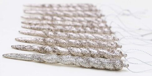 Christmas Concepts® 12cm Glitter Icicle Decorations - Luxury Christmas Tree Trims (Mint Green, Pack of 10) in Kuwait