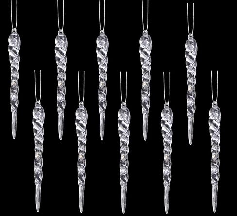 Christmas Concepts® 12cm Glitter Icicle Decorations - Luxury Christmas Tree Trims (Mint Green, Pack of 10) in Kuwait