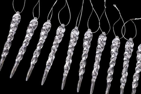 Christmas Concepts® 12cm Glitter Icicle Decorations - Luxury Christmas Tree Trims (Mint Green, Pack of 10) in Kuwait