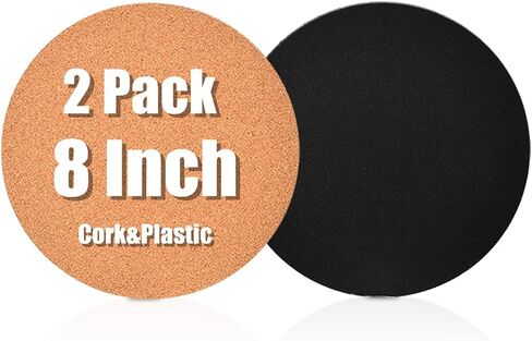 6" Cork Coasters, Round Cork & Plastic Plant Saucers for Gardening, Cork trivets for hot pots and Pans, Absorbent Cork mat for Wine, Coffee & Drinks, Cork Board for DIY Craft Supplies (Set of 2) in Kuwait