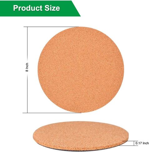6" Cork Coasters, Round Cork & Plastic Plant Saucers for Gardening, Cork trivets for hot pots and Pans, Absorbent Cork mat for Wine, Coffee & Drinks, Cork Board for DIY Craft Supplies (Set of 2) in Kuwait