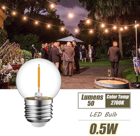 G40 G12.5 مصابيح LED خيوط صغيرة غلوب 0.5 واط أي ما يعادل 5 واط متوهجة منخفضة واط لمبة LED E26 قاعدة 2200 كيلو اديسون لمبة الإضاءة الزخرفية - 2 جهاز كمبيوتر شخصى in Kuwait