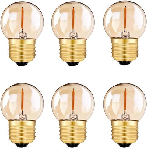 G40 G12.5 مصابيح LED خيوط صغيرة غلوب 0.5 واط أي ما يعادل 5 واط متوهجة منخفضة واط لمبة LED E26 قاعدة 2200 كيلو اديسون لمبة الإضاءة الزخرفية - 2 جهاز كمبيوتر شخصى in Kuwait